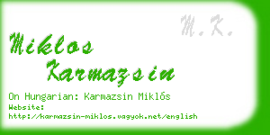 miklos karmazsin business card